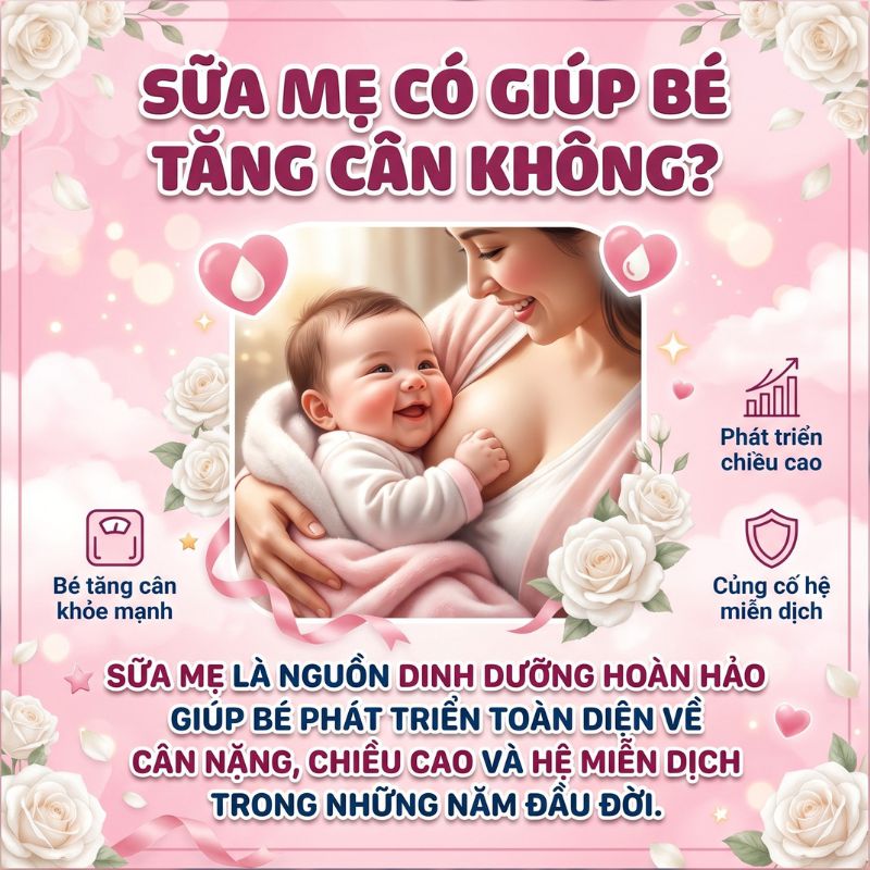sữa mẹ có giúp bé tăng cân không